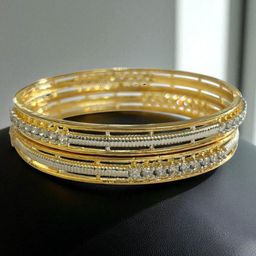 The Pari Set Of 2 Gold-Plated American Diamond-Studded Bangles-69