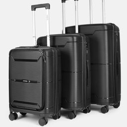 WROGN Set of 3 Textured 360 Degree Rotation Hard-Sided Trolley Bags 239L-17