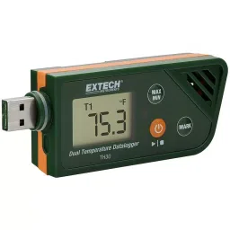 EXTECH INSTRUMENTS Usb Dual Temp Datalogger, 48000, TH30-29