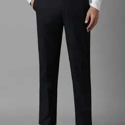 Louis Philippe Men Solid Printed Slim Fit Trousers-image-48