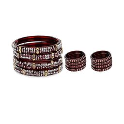 SOMIL Set of 12 Maroon Alloy Bangles-image-95
