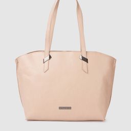 Caprese Women Peach-Coloured Solid Structured Shoulder Bag-21