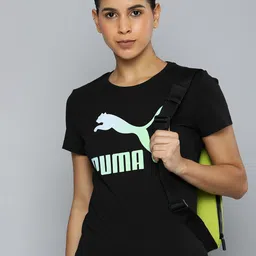 Puma Brand Logo Printed Classics Logo Infill Pure Cotton T-shirt-image-90