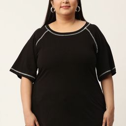 theRebelinme Women Plus Size Round Neck Cotton T-shirt-image-4