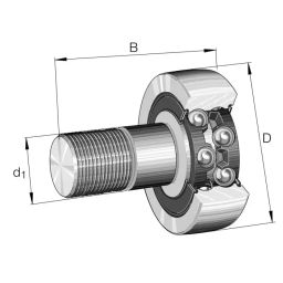 INA Stud Type Track Roller , 62 mm OD, KR5205-2RS-picture-1