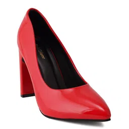 Get Glamr Block Pumps with Bows-56