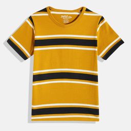 METRO KIDS COMPANY Boys Mustard Yellow & Black Striped T-shirt-image-15