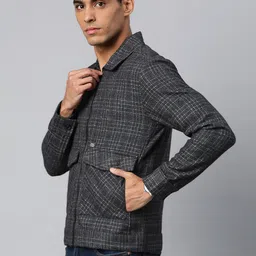Pierre Carlo Men Checked Woollen Open Front Jacket image 2