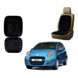 Auto Pearl Polyester, Cotton Front Vehicle Seating Pad Black for Maruti Suzuki A-star-6
