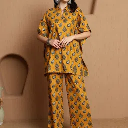 Sangria Printed Pure Cotton Short Sleeve Tunic & Trouser Co-Ords-picture-57