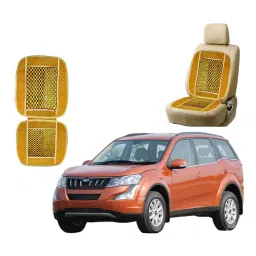 Auto Pearl Polyester, Cotton Front Vehicle Seating Pad Beige for Mahindra XUV 500-38