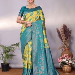 AVANTIKA FASHION Ethnic Motifs Woven Design Zari Pure Silk Banarasi Saree-image-28