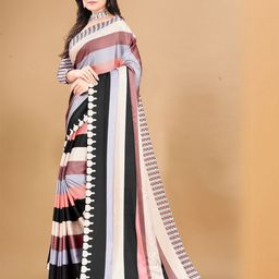 Anouk Striped Printed Satin Saree-image-84