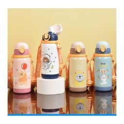 YAMAMA Cartoon Desig Double Walled Thermos Flask Vacuum Insulated Stainless Steel Bottle for Kids - 450ML (Color May Vary)-image-12