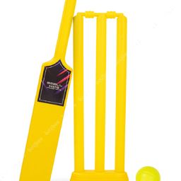 Baybee Plastic Cricket kit Set 3 Stumps with Stand Base 1 Bat and Soft Ball Perfect Birthday gift - Yellow-12