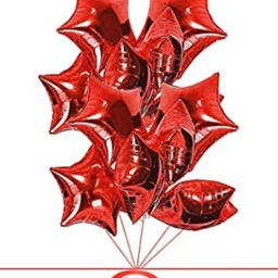 Bubble Trouble Star Foil Balloons Red - Pack Of 10-18