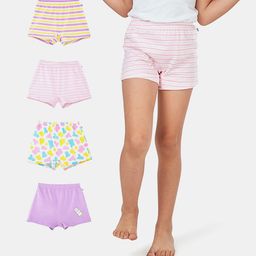 Plan B 100% Cotton Pack Of 4 Striped & Printed Boxers - Multi Colour-image-73