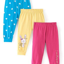 Doodle Poodle 100% Cotton Full Length Lounge Pant Unicorn Print Pack of 3 - Pink Blue & Yellow-image-18