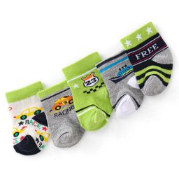 Doodle Poodle Cotton Knit Ankle Length Socks Stripes Design Pack of 5 - Multicolour-image-45