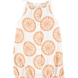 Carter's Sleeveless Romper with Tangerine Print - Orange & White-image-93