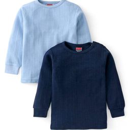 Babyhug Pull OverFull Sleeves Thermal Vests Pack of 2 - Blue & Navy Blue-picture-12