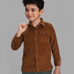 Mi Arcus y 100% Cotton Full Sleeves Corduroy Shirt - Brown-image-27