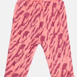 MINI KLUB Cotton Abstract Printed Pant - Coral-image-1
