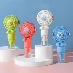 COZY VIBES Fresh Summer Mini Handheld Fan With Water Filling Device for Students Portable Charger Electric Power Supply - Pack of 1 - Color May Vary-picture-44