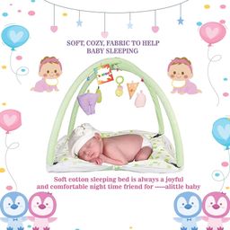 Kwitchy New Born Baby Bedding Set Mattress with Mosquito Net & Sleeping Bag Combo - Green image 3