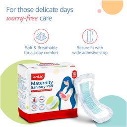 luv lap LuvLap Extra Absorbent Maternity Pads Pack of 3 - 10 Pads Each image 3