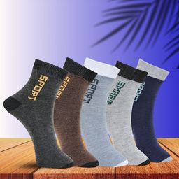 MJE Pack Of 5 Printed Mid Rise Ankle Length Socks-image-81