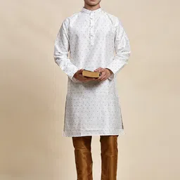 SKAVIJ Men Ethnic Motifs Printed Regular Kurta with Pyjamas-picture-10