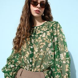 EVERYDAY by ANI Women Floral Printed Semi Sheer Top-image-52