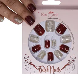 BEROMT Red Press On Fake Nails-image-1