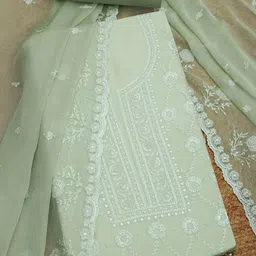 Soch Floral Embroidered Organza Unstitched Dress Material-image-45