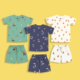 Orange Sugar Unisex Kids Printed T-shirt with Shorts-image-16
