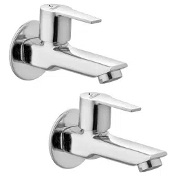 Cliquin Osaka Brass Wall Mount Chrome Finish Long Body Bib Cock with Wall Flange (Pack of 2 Pcs)-image-42