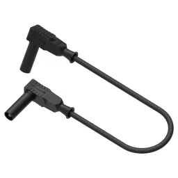 MULTICOMP PRO Banana Test Leads R/A 4MM BANANA PLUG-PLUG, BLACK, 1.5M, 76-025-1