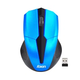 Foxin FWM-9099 Blue Wireless Optical Mouse with Nano Receiver-1