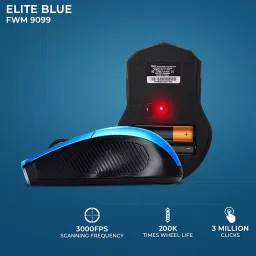 Foxin FWM-9099 Blue Wireless Optical Mouse with Nano Receiver image 3