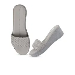 Try Me Textured Open Toe Wedges image 3