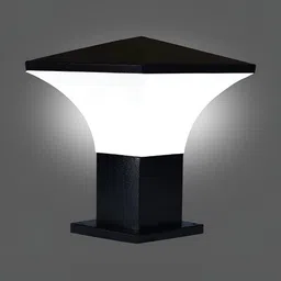 KINIS Black & White Abstract Shaped Weatherproof & Rust-Resistant Outdoor Pole Lamp-picture-10