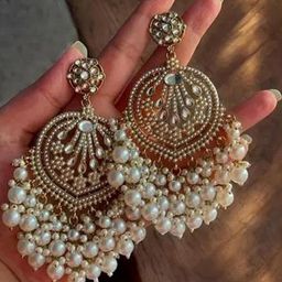 THE OSTRICH COLLECTION Contemporary Chandbalis Earrings-image-97