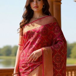 Anouk Rustic Woven Design Zari Banarasi Saree-picture-44