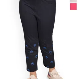 BAESD Girls Pack Of 3 Floral Printed Cotton Mid-Rise Lounge Pants-picture-19