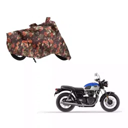 Auto Pearl Waterproof Two Wheeler Cover For Triumph Bonneville T100 (Green & Multi Color)-image-86
