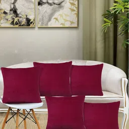 KLOTTHE Red 5 Pieces Wool Cushion Covers-image-14