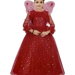 kids fashion hub Embellished Print Georgette Fit & Flare Dress-image-94