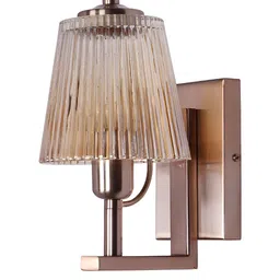 Fos Lighting Copper-Toned Textured Metal Glass Frustum Shaped Wall Lamp-image-17