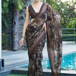 GHAN SALS Floral Pure Georgette Bagh Saree-picture-48